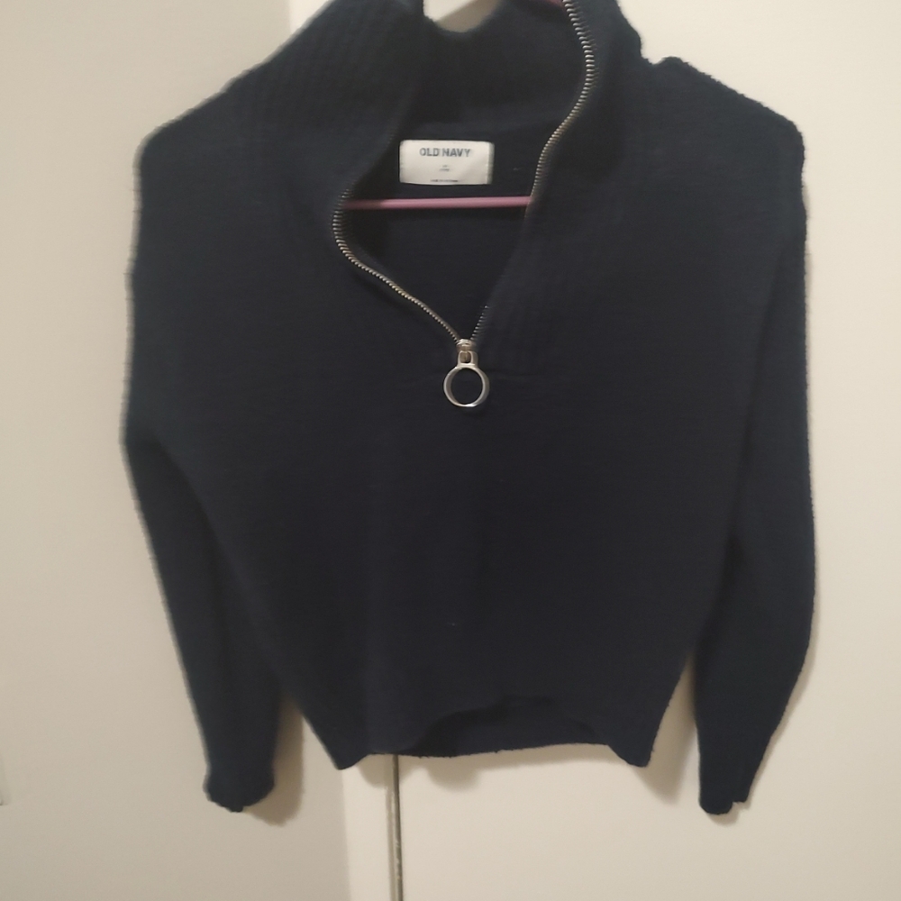 Old Navy half zip navy blue sweater xs